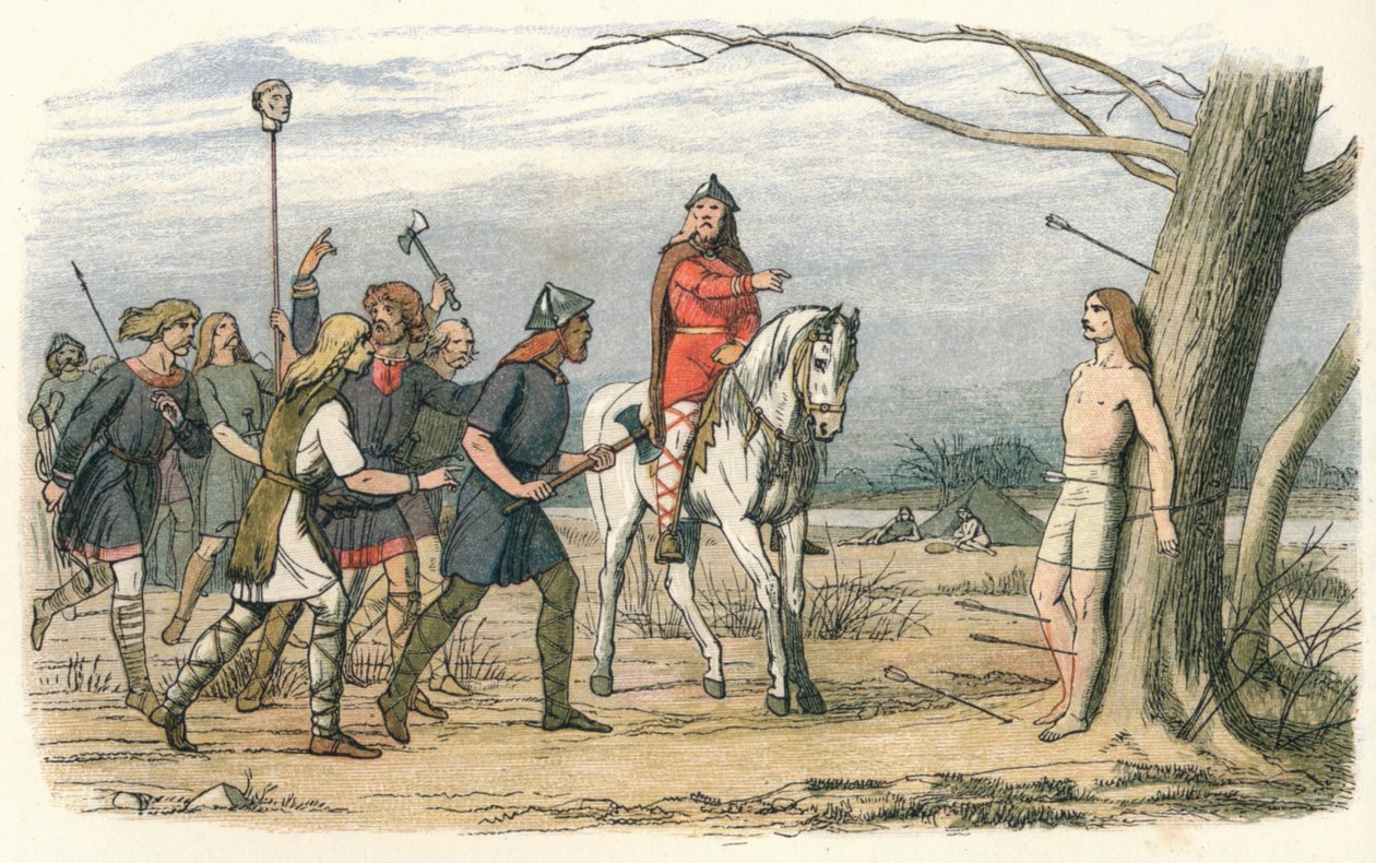 إدموند ، ملك إيست أنجليا ، قتل على يد الدنماركيين ، القرن التاسع 1864 بواسطة جيمس ويليام إدموند دويل