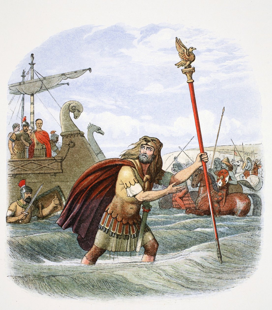 حامل اللواء الروماني للفيلق العاشر يهبط في بريطانيا ، 55BC 1864. بواسطة جيمس ويليام إدموند دويل