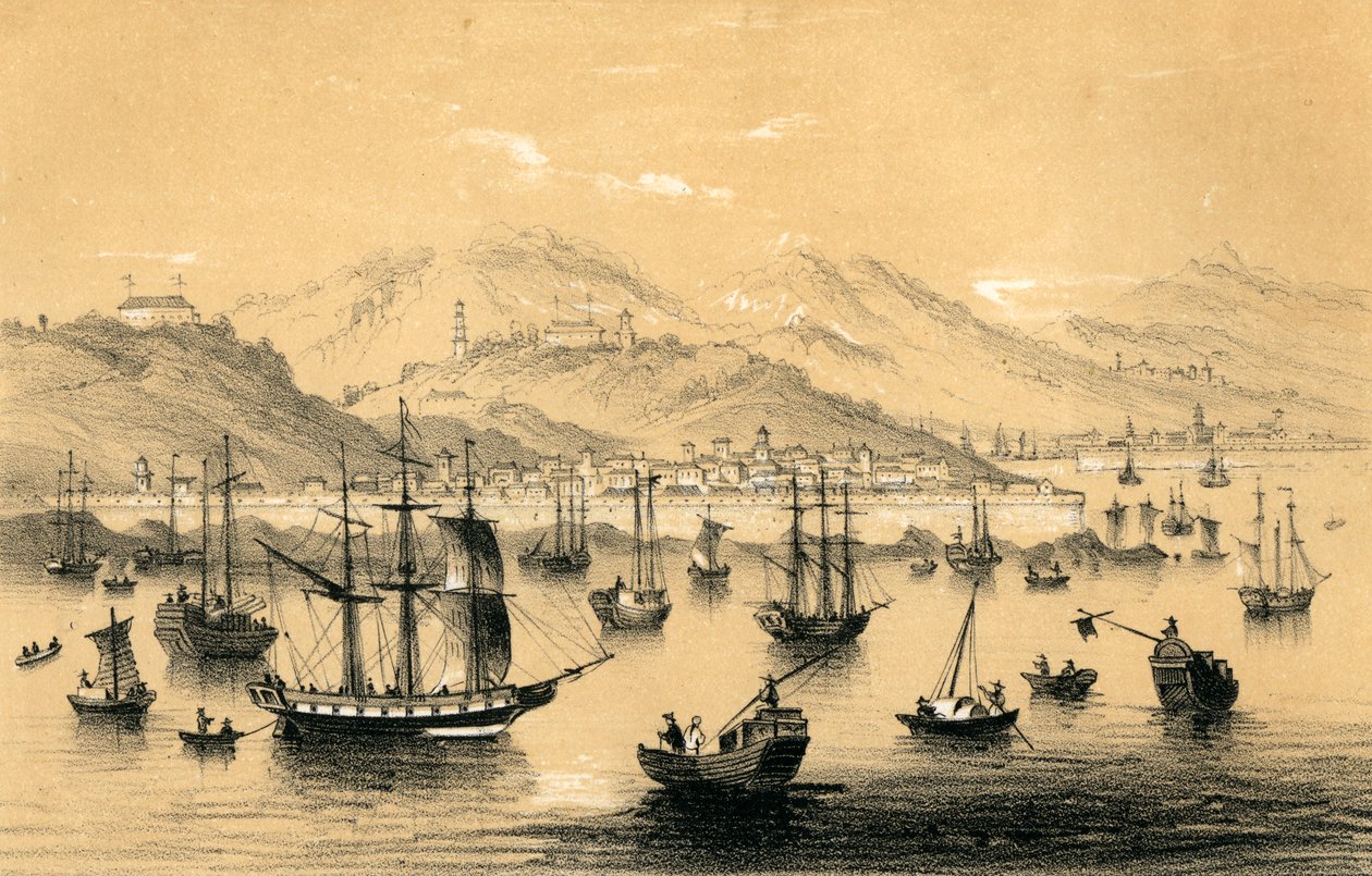 أموي ، أحد الموانئ الخمسة التي فتحتها المعاهدة الأخيرة للتجارة البريطانية ، 1847. بواسطة جيمس ويليام جايلز