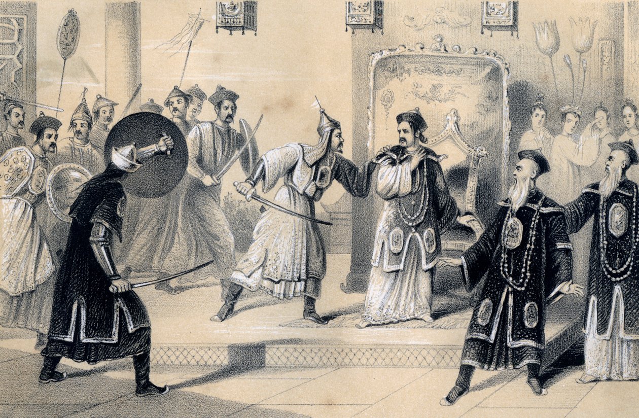 الإمبراطور Weit-Soong ومحكمته ، أخذ السجناء من قبل التتار ، 1847 بواسطة جيمس ويليام جايلز