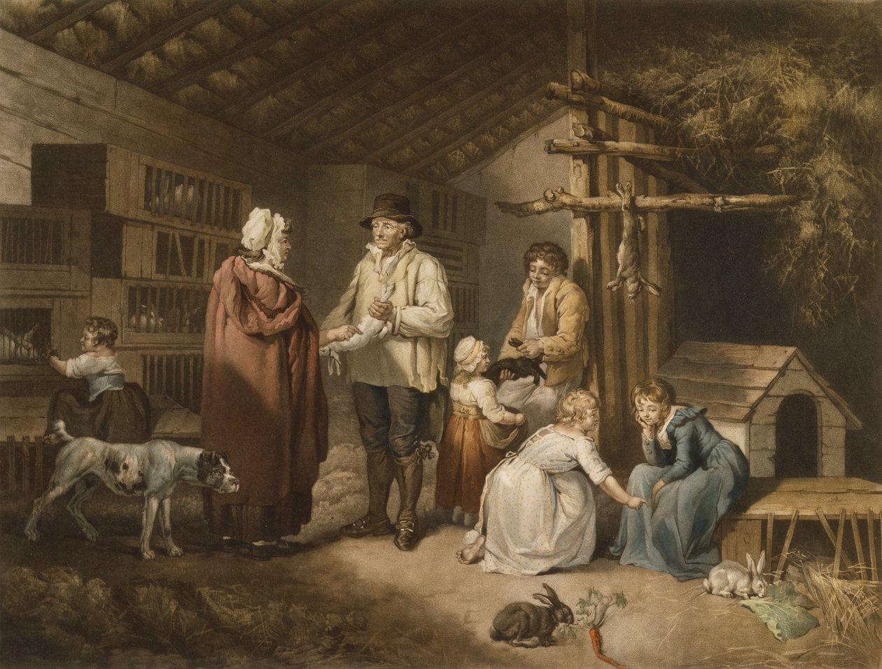 بيع ارانب منقوشه ويليام وارد (1766-1826) 1796 (الميزوتنت الملون) بواسطة جيمس بعد وارد