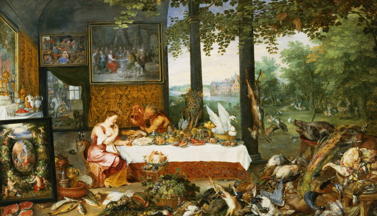 حاسة التذوق ، 1618 بواسطة جان وروبنز ، PP Brueghel