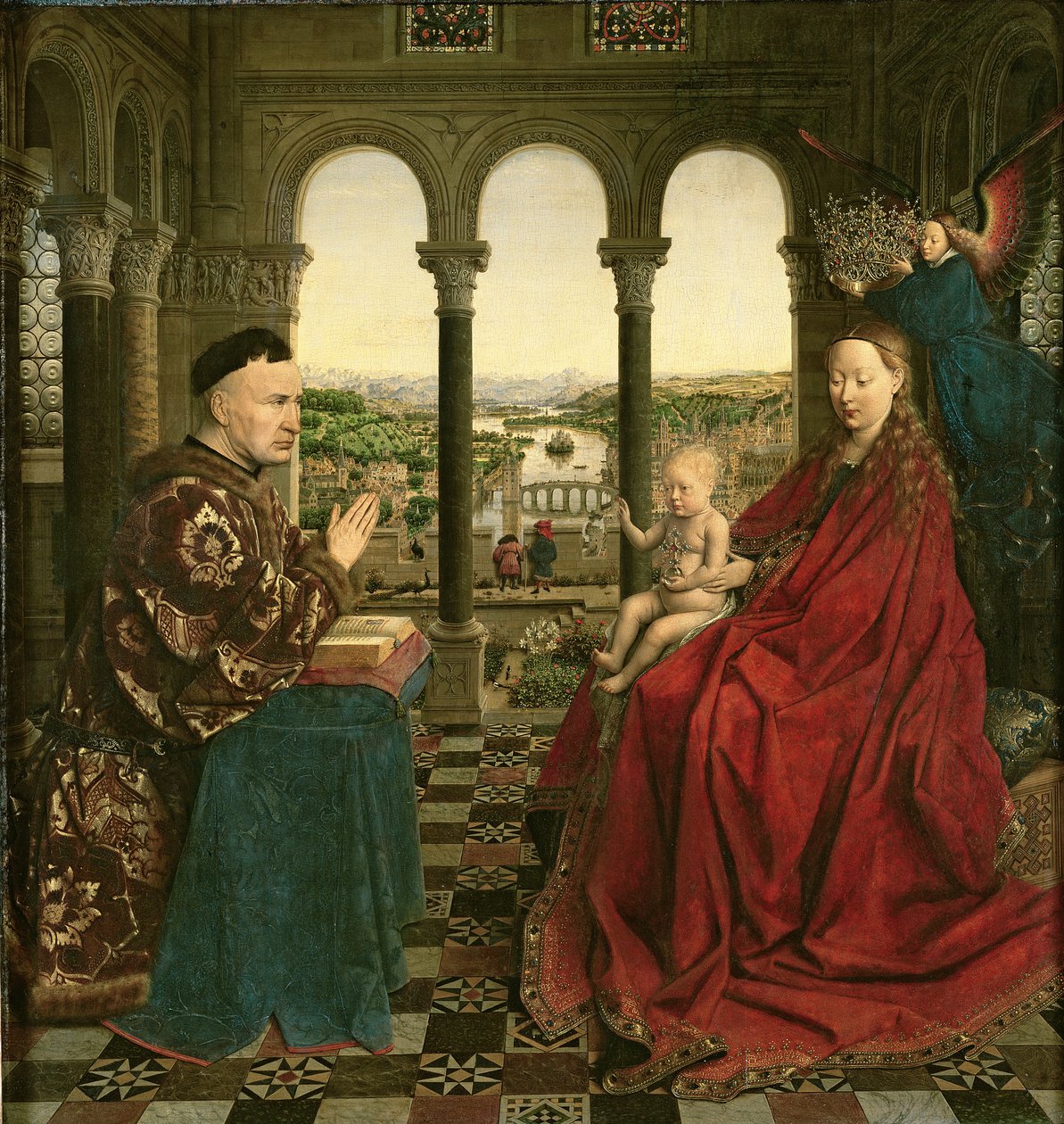 The Rolin Madonna (العذراء إلى المستشارة Rolin) ، c.1435 (لوحة) بواسطة جان فان إيك