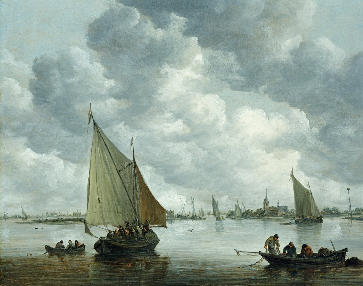 قارب صيد في مصب ، 1655 بواسطة جان جوزيفز فان جوين