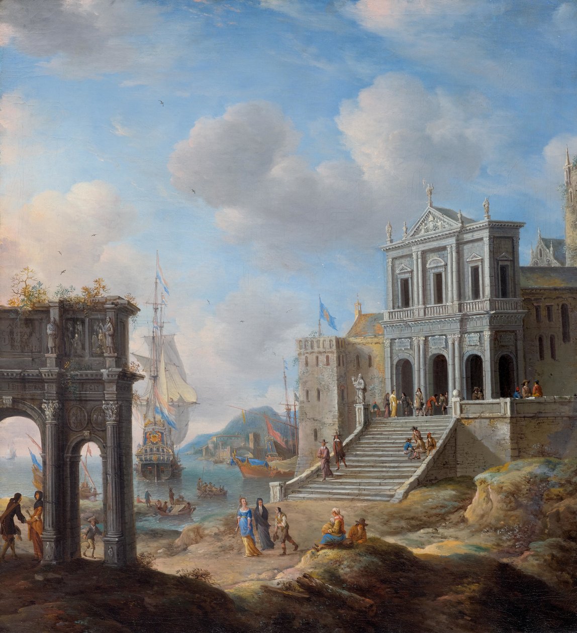 Capriccio مع قوس قسطنطين وكنيسة San Gregorio Magno al Celio بجوار الميناء بواسطة جان أبراهامز. معدلات البيرة