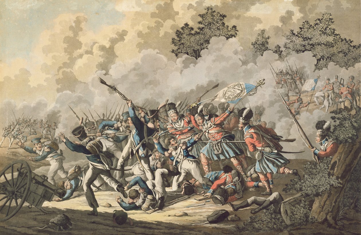 القوات الاسكتلندية والحرس الإمبراطوري القديم ، واترلو ، 18 يونيو 1815 بواسطة جان أنتوني لانجينديك
