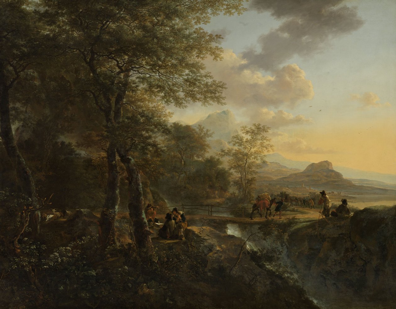 منظر إيطالي مع رسام ، c.1650-52 بواسطة جان ديركز بوث