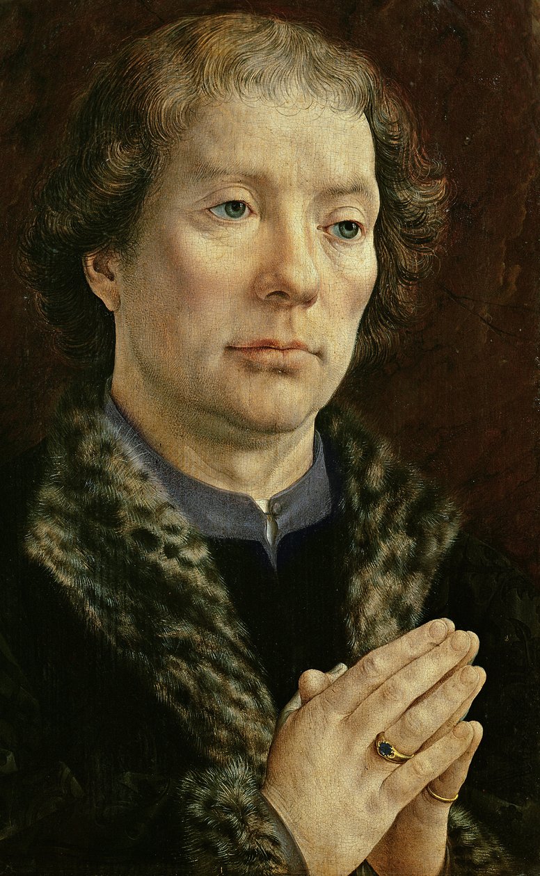 The Carondelet Diptych: اللوحة اليسرى التي تصور جان كارونديليت (1469-1545) عميد كنيسة بيسانكون ، 1517 (انظر أيضًا 97189 und 210363) بواسطة يان جوسيرت