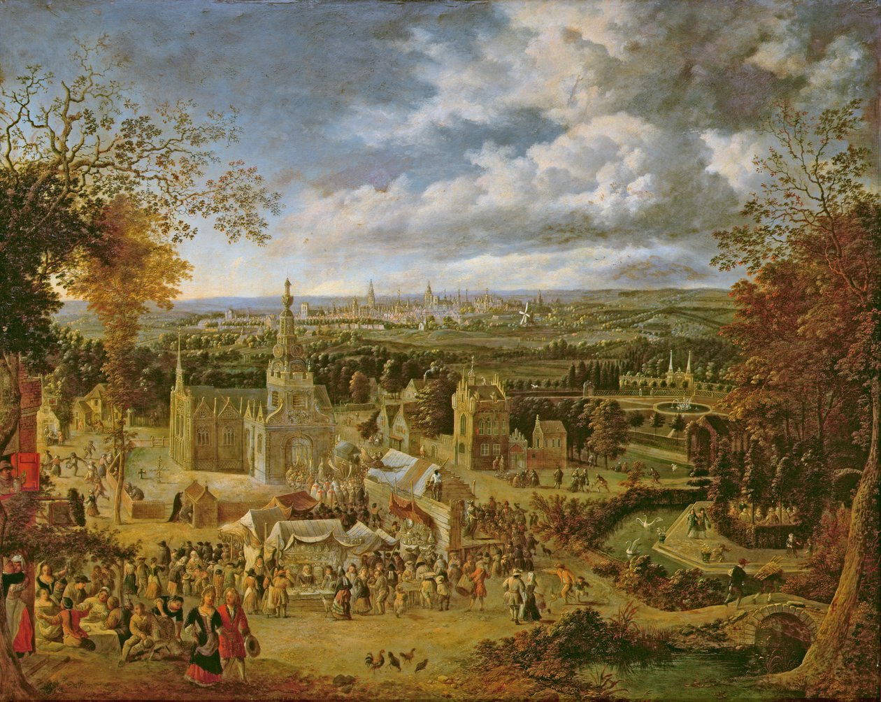 A Fete and View of a City (زيت على النحاس) بواسطة يان جريفير