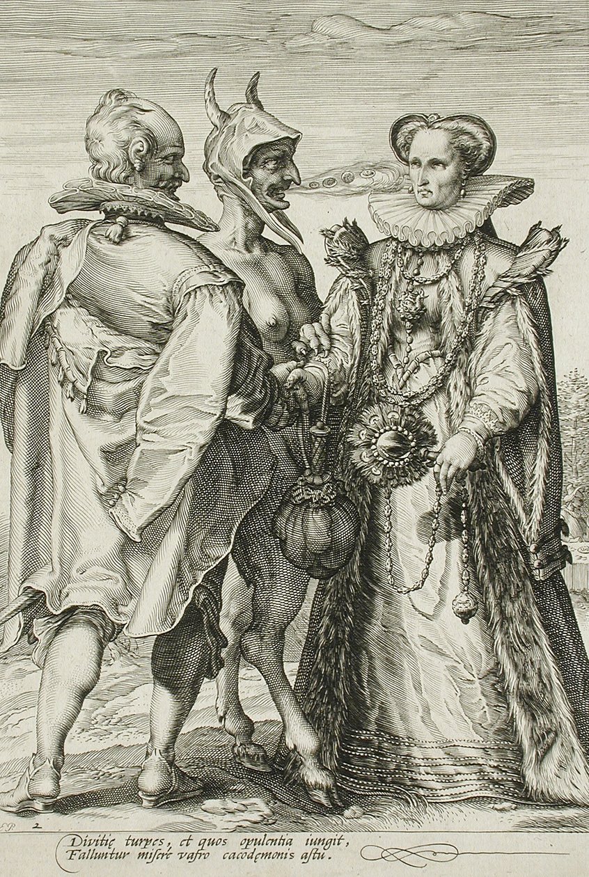 الزواج من أجل المال ، اللوحة 2 من ثلاثية الزواج ، c.1594 بواسطة جان ساينريدام