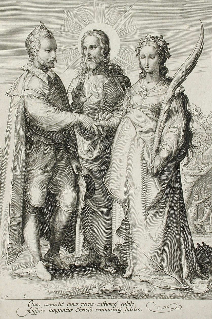 الزواج المسيحي ، اللوحة 3 من ثلاثية الزواج ، c.1594 بواسطة جان ساينريدام