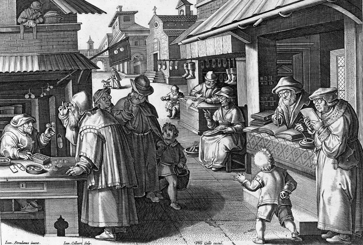 صفيحة زجاجية 15 من مرجع جديد منقوش بواسطة Philips Galle ، c.1580-1605 بواسطة جان فان دير سترايت