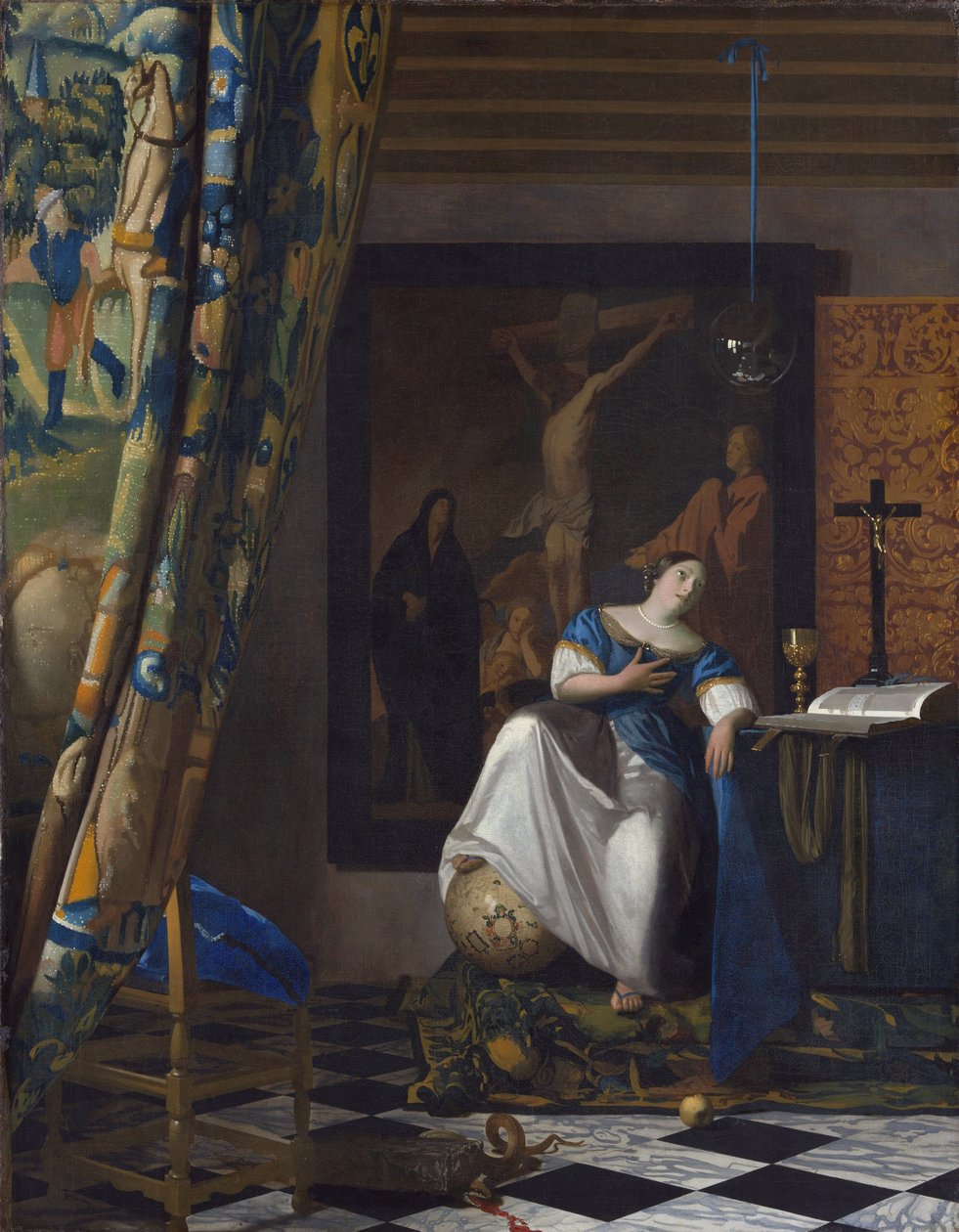 رمزية الإيمان - رسم يوهانس فيرمير (فيرمير دي دلفت) (1632-1675) ، زيت على قماش بواسطة جون فيرمير