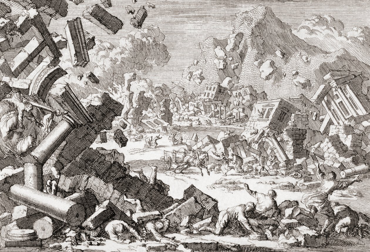 زلزال عام 1667 في دوبروفنيك ، كرواتيا. بواسطة جان (بعد) لويكن