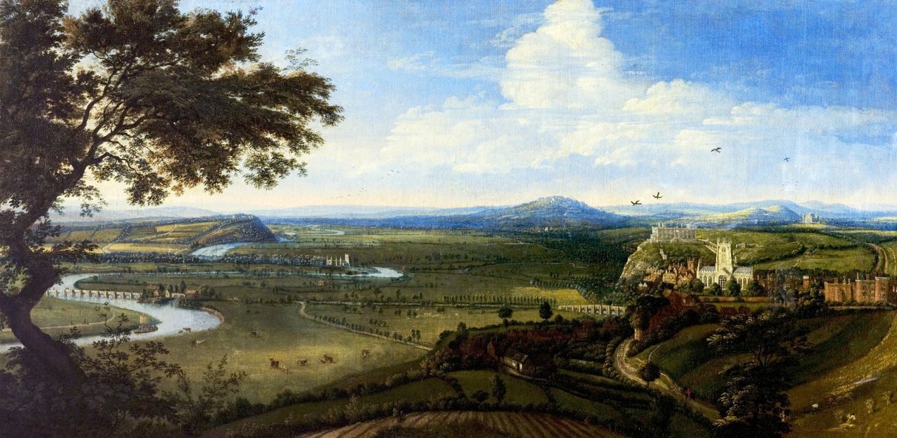 منظر لنوتنغهام من الشرق، حوالي 1695 (زيت على قماش) بواسطة يناير (attr.to) Siberechts