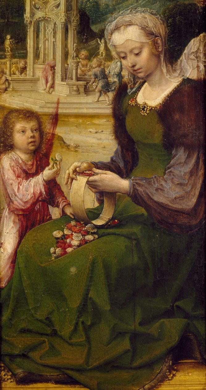 سانت كاترين، تفاصيل من اللوحة اليمنى للوحة Malvagna Triptych، الجانب الأيمن بواسطة يناير (1472 - 1533) جوسارت