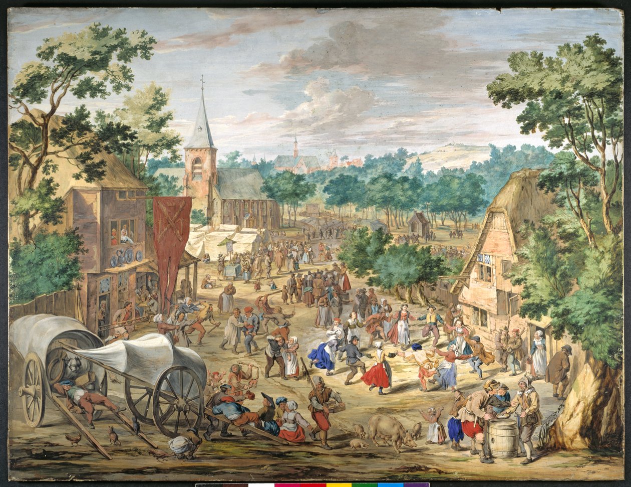 A Kermesse (gouache on paper) بواسطة جان (تابع) بروغيل