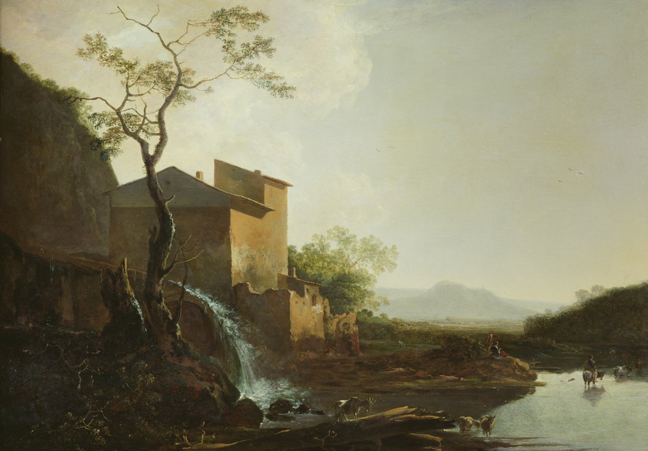 المناظر الطبيعية مع Watermill بواسطة جان أسلين