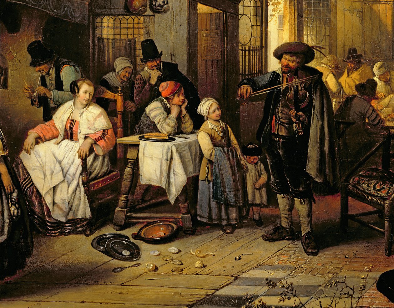 داخل حانة مع عازف الكمان ، 1844 (لوحة) (تفاصيل 76798) بواسطة يناير أغسطس هندريك ليس
