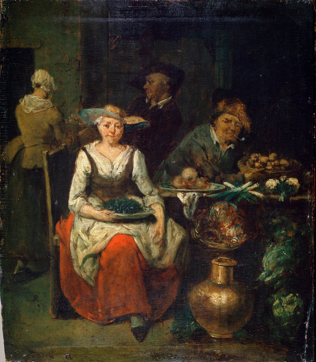 في Greengrocer ، c1700-1730. اللوحة الفلمنكية بواسطة جان بابتيست لامبرشتس