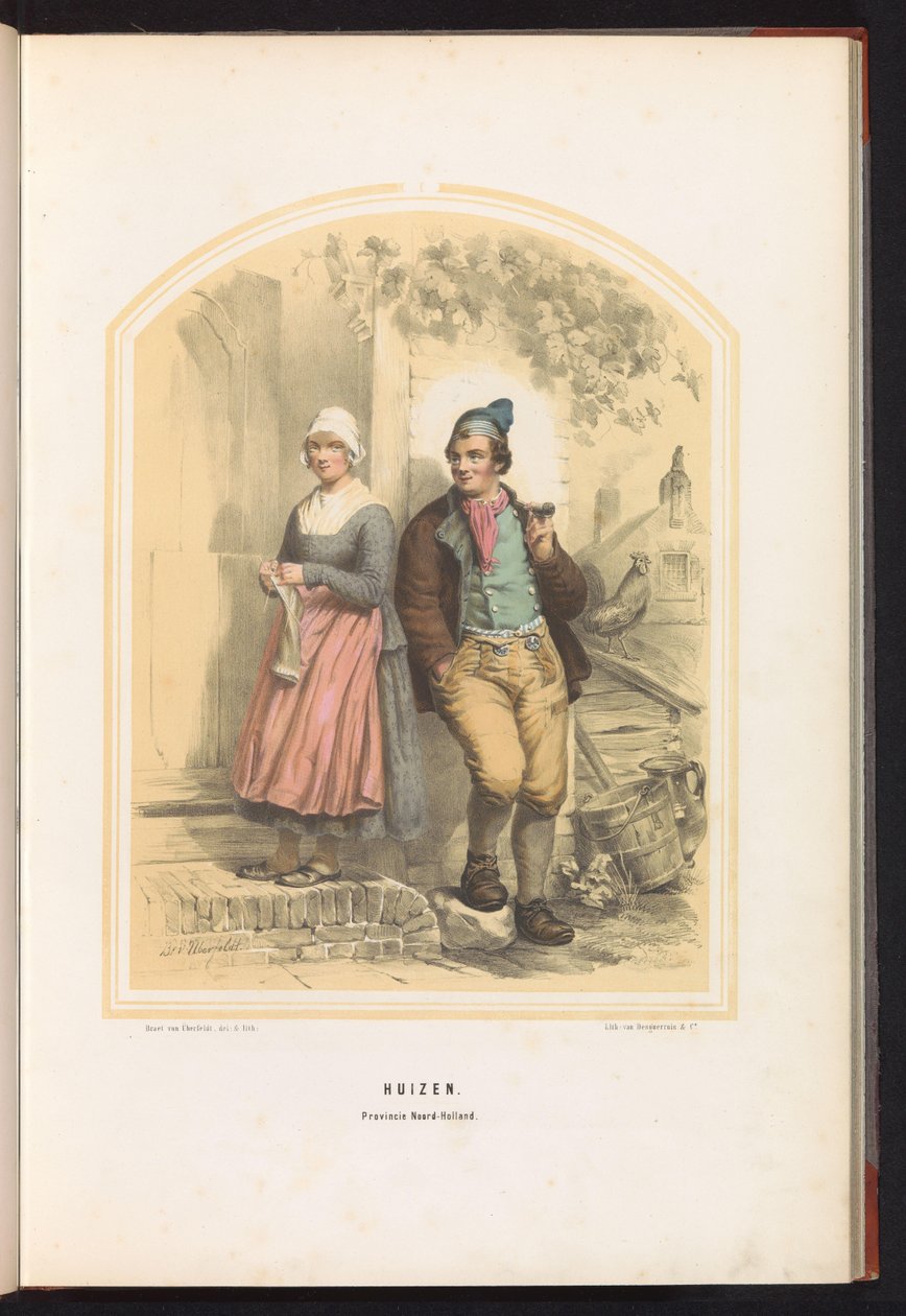 أزياء Huizen التقليدية في شمال هولندا ، 1857 منازل. مقاطعة شمال هولندا / I (العنوان على الكائن) بواسطة جان بريت فون أوبرفيلدت