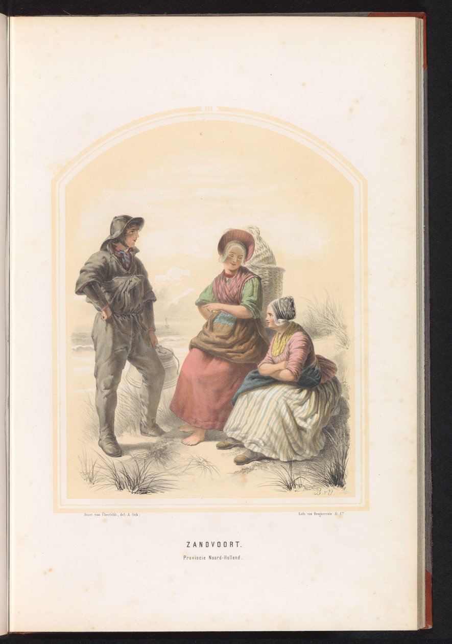 أزياء زاندفورت التقليدية في شمال هولندا ، 1857 زاندفورت. مقاطعة شمال هولندا / III (العنوان على الكائن) بواسطة جان بريت فون أوبرفيلدت