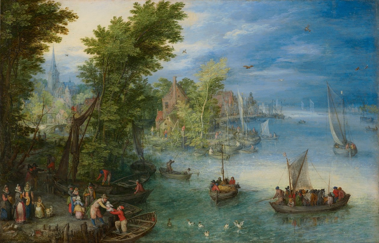منظر طبيعي للنهر ، 1607. بواسطة جان بروغل الأكبر