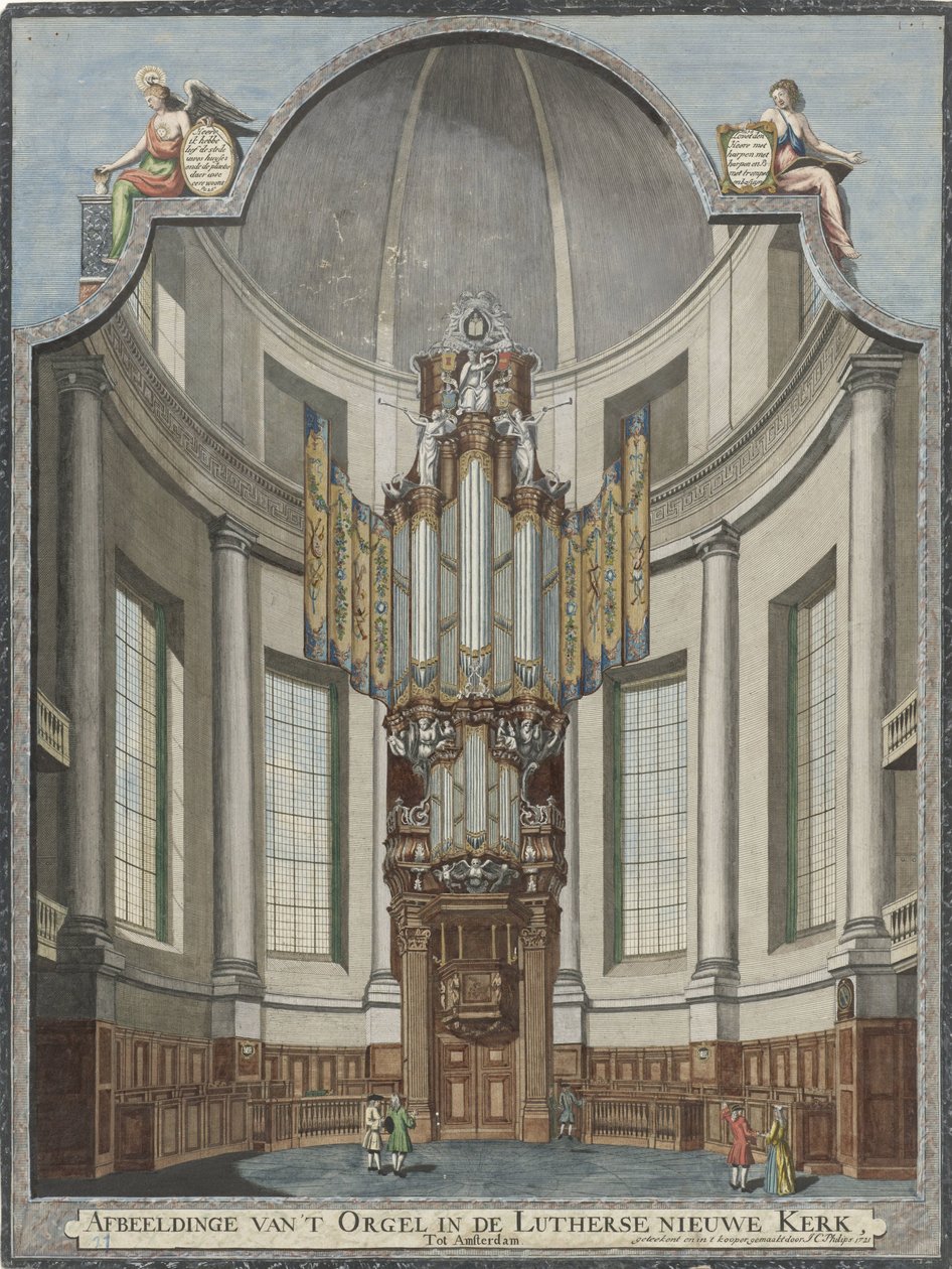 عضو الكنيسة اللوثرية الجديدة في أمستردام صور الأرغن في Lutherse Nieuwe Kerk ، Tot Amsterdam (العنوان على الجسم) بواسطة جان كاسبار فيليبس