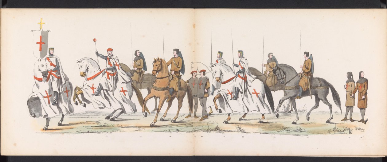 حفلة تنكرية لطلاب ليدن ، 1865 (اللوحة 5) موكب بالملابس أقامه أعضاء فيلق طلاب ليدن في السادس من يونيو 1865 ، احتفالًا بالذكرى 290 لمدرسة Leidsche Hoogeschool ، والتي تصور: دخول الهولنديين إلى بواسطة جان دانييل كورنيليس كاريل ويليم بارون كونستانت ريبيك