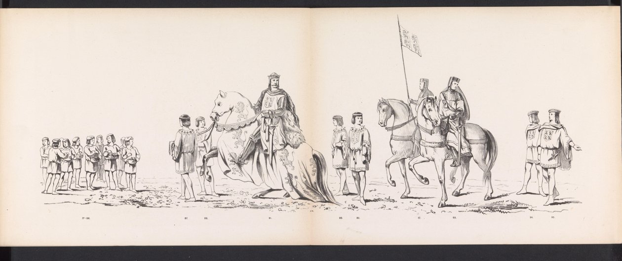 حفلة تنكرية لطلاب ليدن ، 1865 (اللوحة 7) موكب بالملابس أقامه أعضاء فيلق طلاب ليدن في السادس من يونيو 1865 ، احتفالًا بالذكرى 290 لمدرسة Leidsche Hoogeschool ، والتي تصور: دخول الهولنديين إلى بواسطة جان دانييل كورنيليس كاريل ويليم بارون كونستانت ريبيك