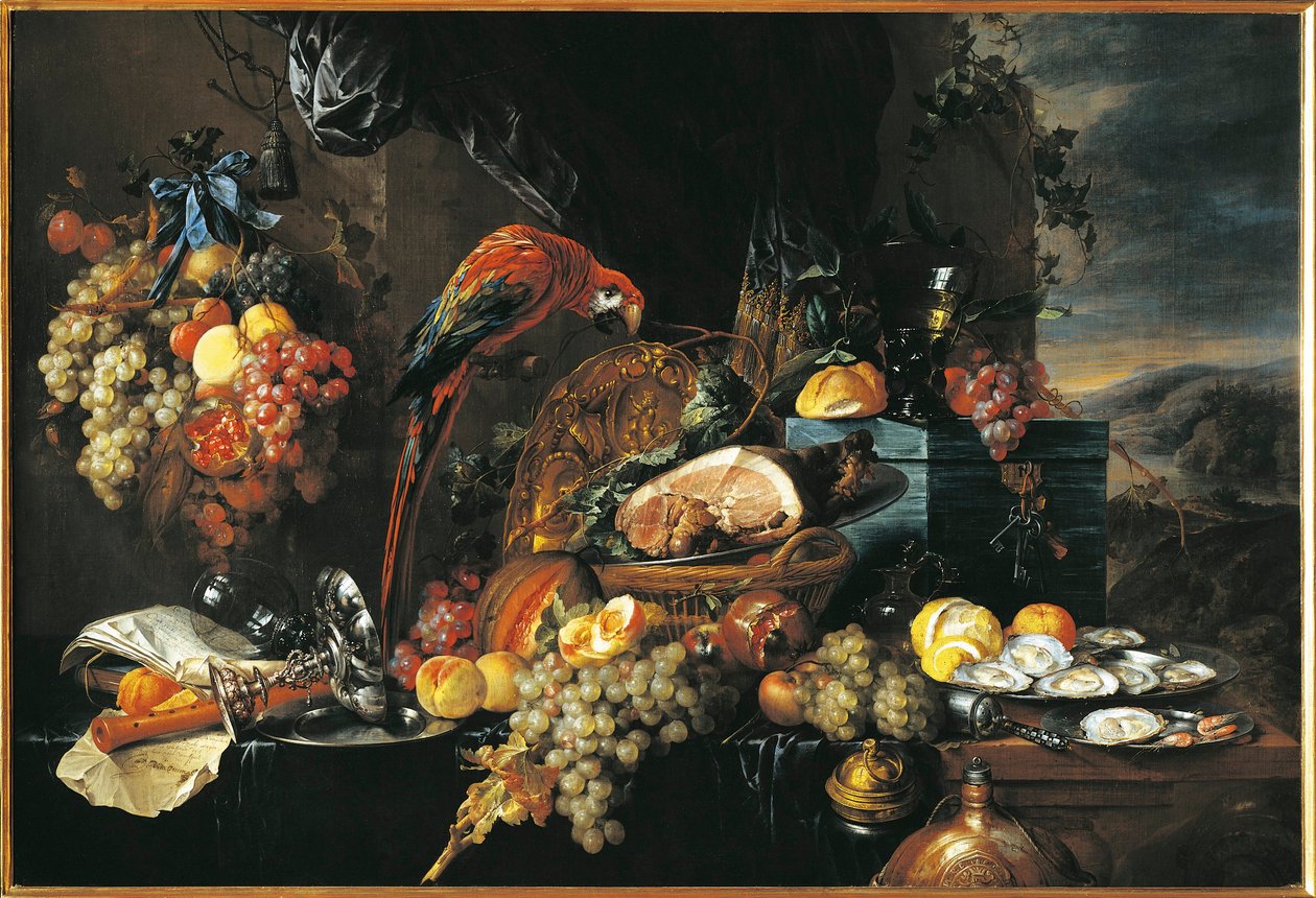 Still Life (oil on canvas) بواسطة جان دافيدز دي هيم