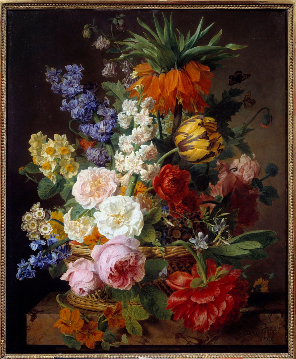 زهور في سلة رسم جان فرانس فان دايل (1764-1840) 1806 صن. 0،53x0،65 م ليون ، متحف الفنون الجميلة - زهور في سلة. لوحة جان فرانس فان دايل (1764-1840) بواسطة جان فرانس فان دايل