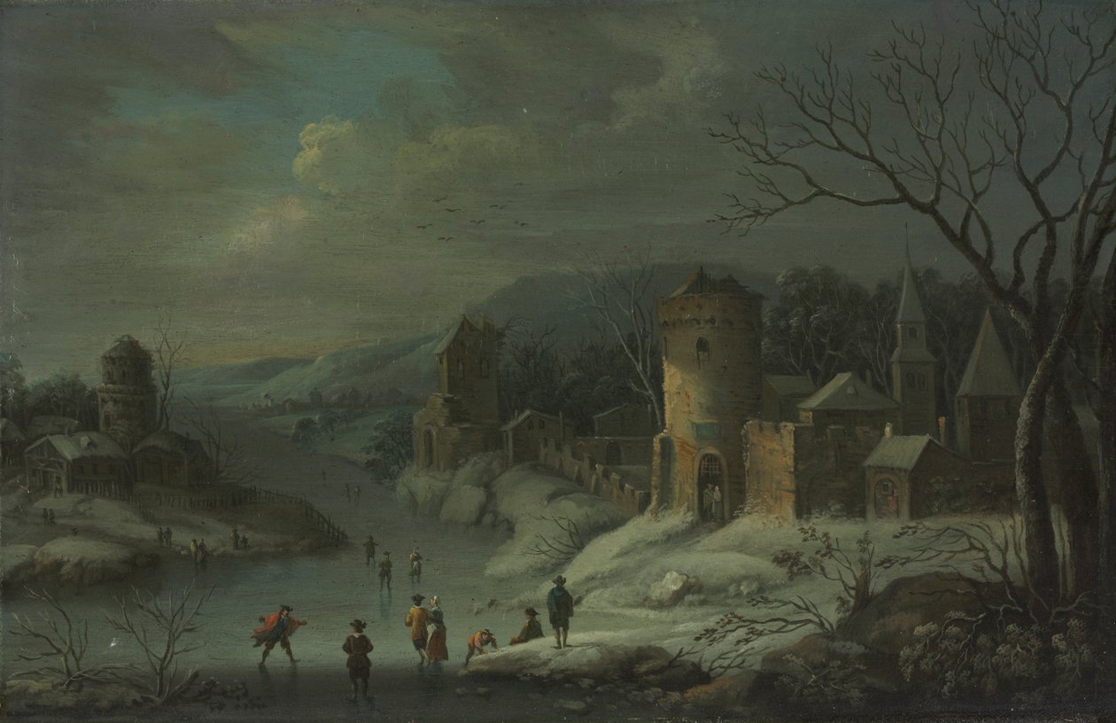 المناظر الطبيعية في فصل الشتاء ، ج. 1680-1718. بواسطة يان جريفير