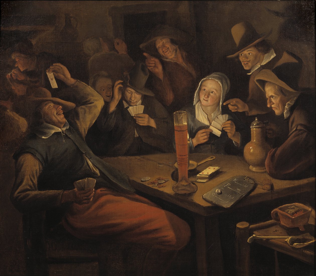 L'as de coeur - آس القلوب ، بقلم ستين ، يان هافيكس (1626-1679). زيت على قماش. الأبعاد: ٨١ × ٩٢ سم. المتحف الوطني ستوكهولم بواسطة جان هافيكز. ستين
