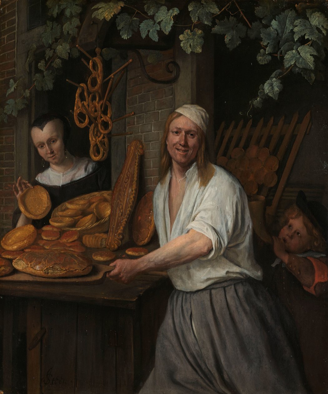 الخباز أرنت أوستوارد وزوجته كاثرينا كيسيرزوارد خباز Leiden Arent Oostwaard وزوجته Catharina Keizerswaard بواسطة جان هافيكز. ستين