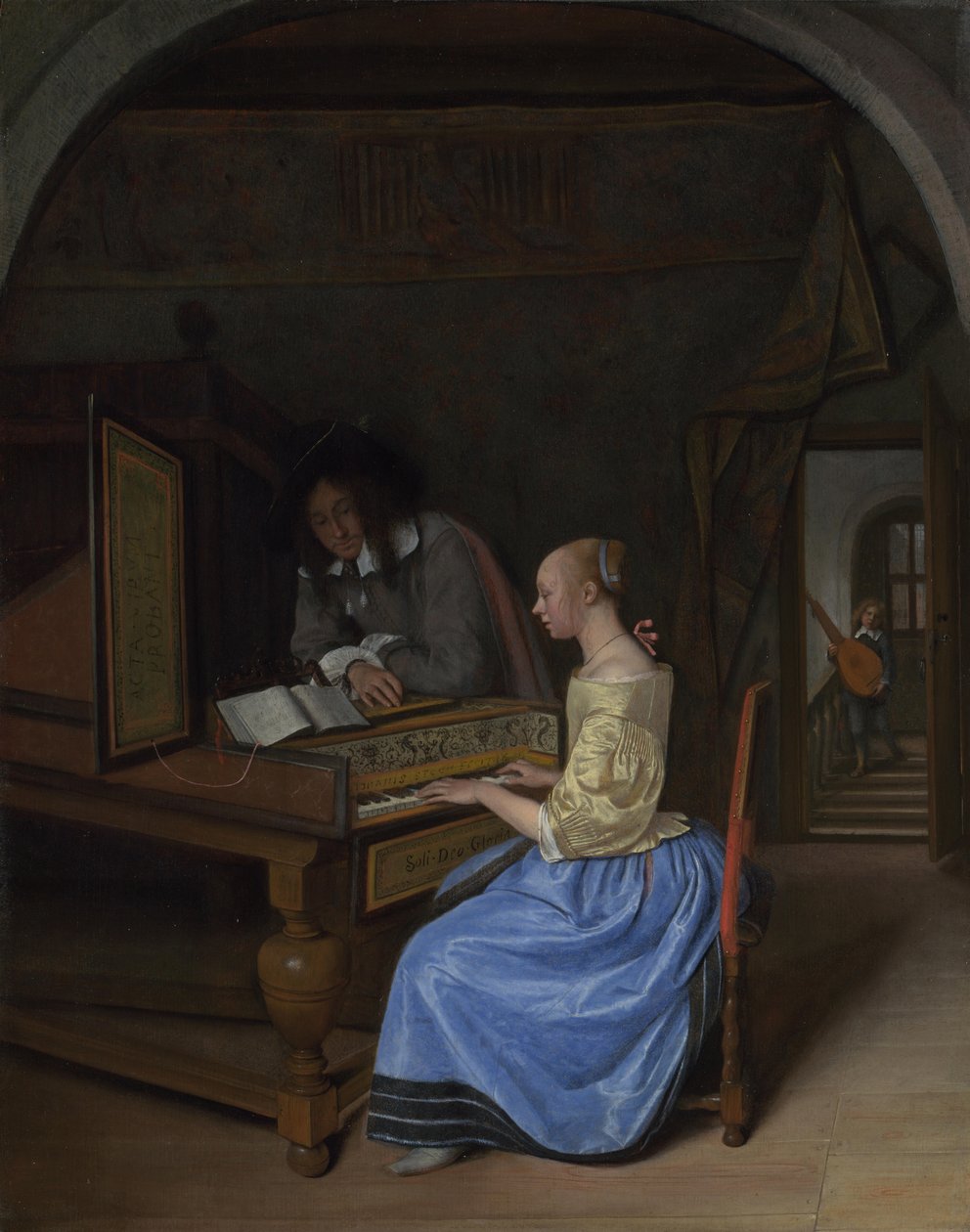 شابة تلعب Harpsichord ، ج. 1660 بواسطة جان هافكسزون ستين