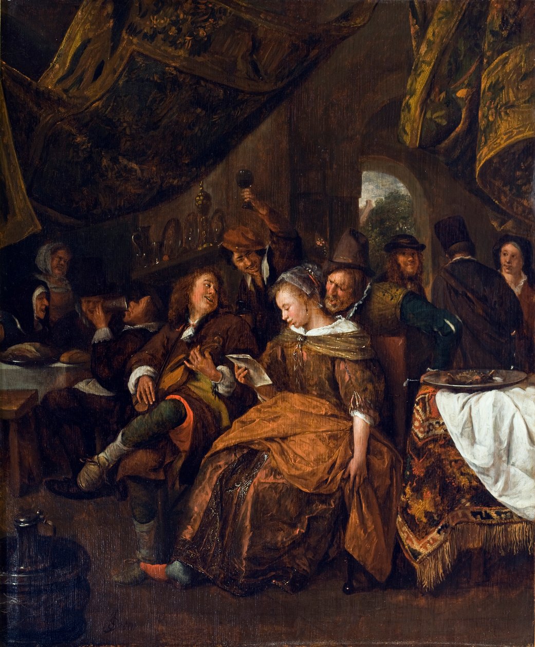 شركة Merry ، c.1667-69 (زيت على لوح بلوط) بواسطة جان هافكسزون ستين