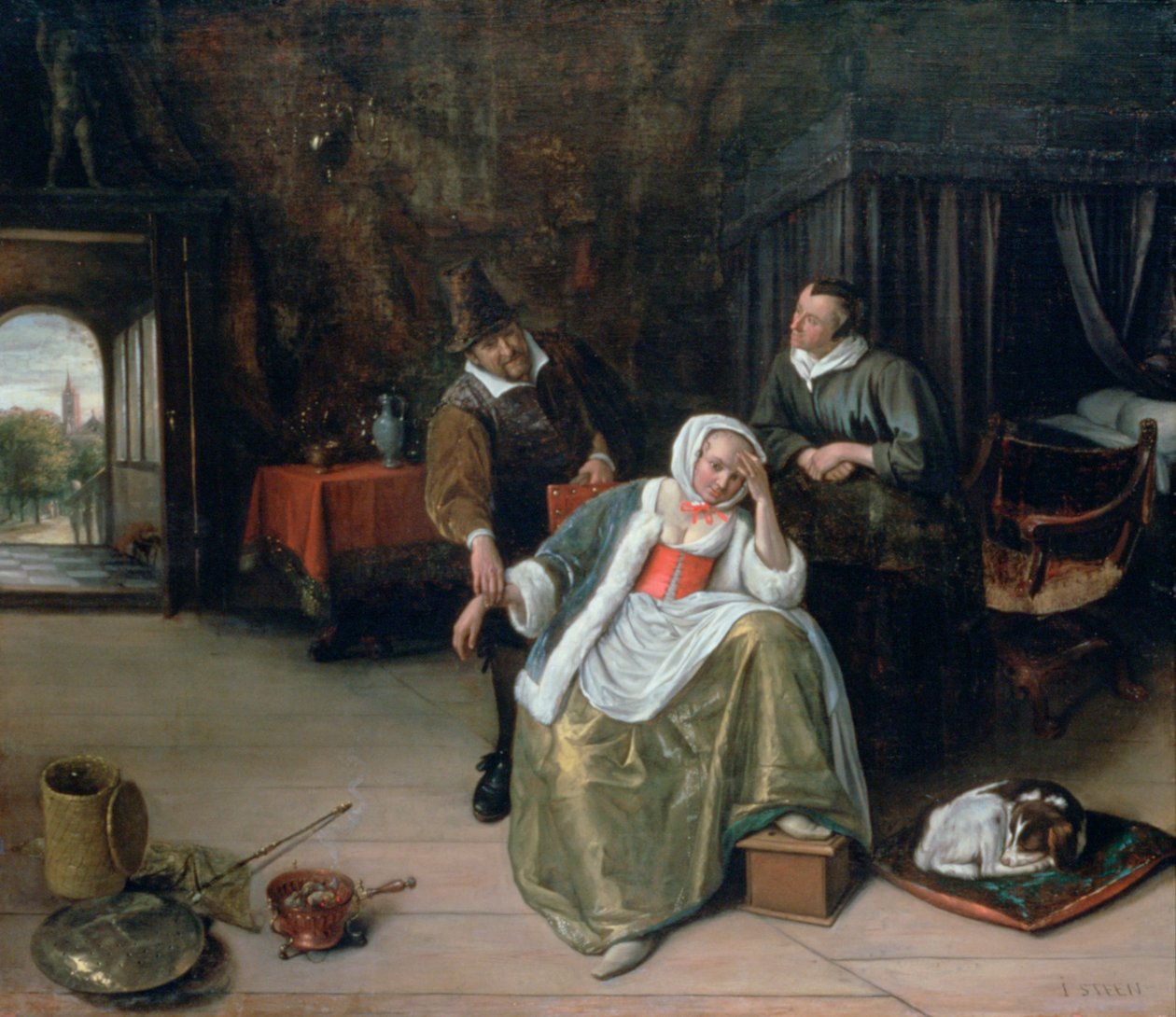 The Lovesick Maiden ، c1660 بواسطة جان هافكسزون ستين