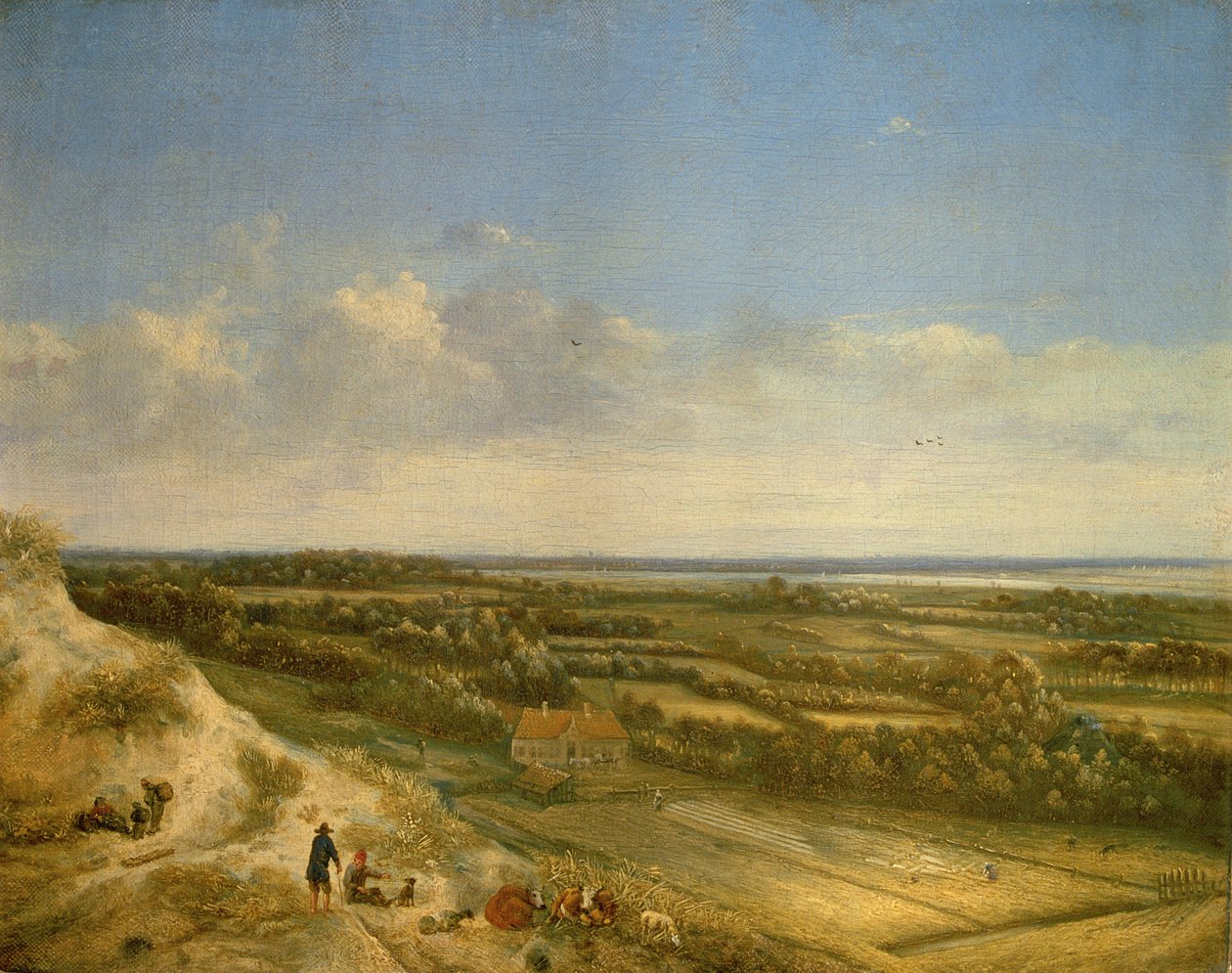 منظر طبيعي للكثبان الرملية ، يفترض بالقرب من سانتبورت ، حوالي 1675 (زيت على قماش) بواسطة يناير الثاني فيرمير من هارلم