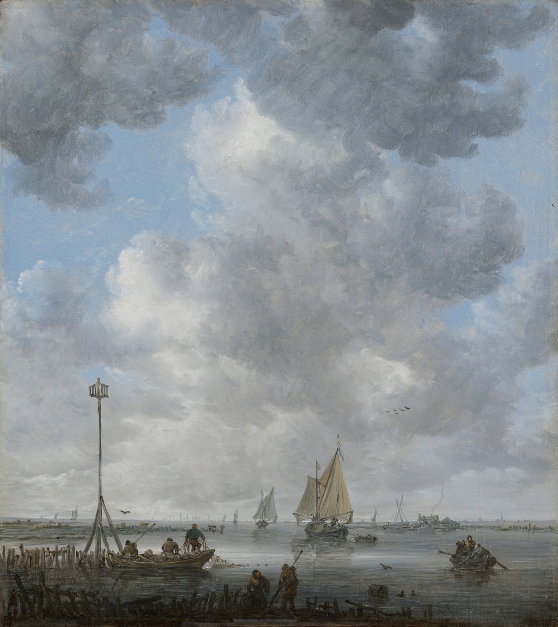 A Calm - Goyen، Jan Josefsz، van (1596-1656) - بين 1645 و 1649 - زيت على خشب - 36،1x32،1 - Szepmuveszeti Muzeum ، بودابست بواسطة جان جوزيفز فان جوين