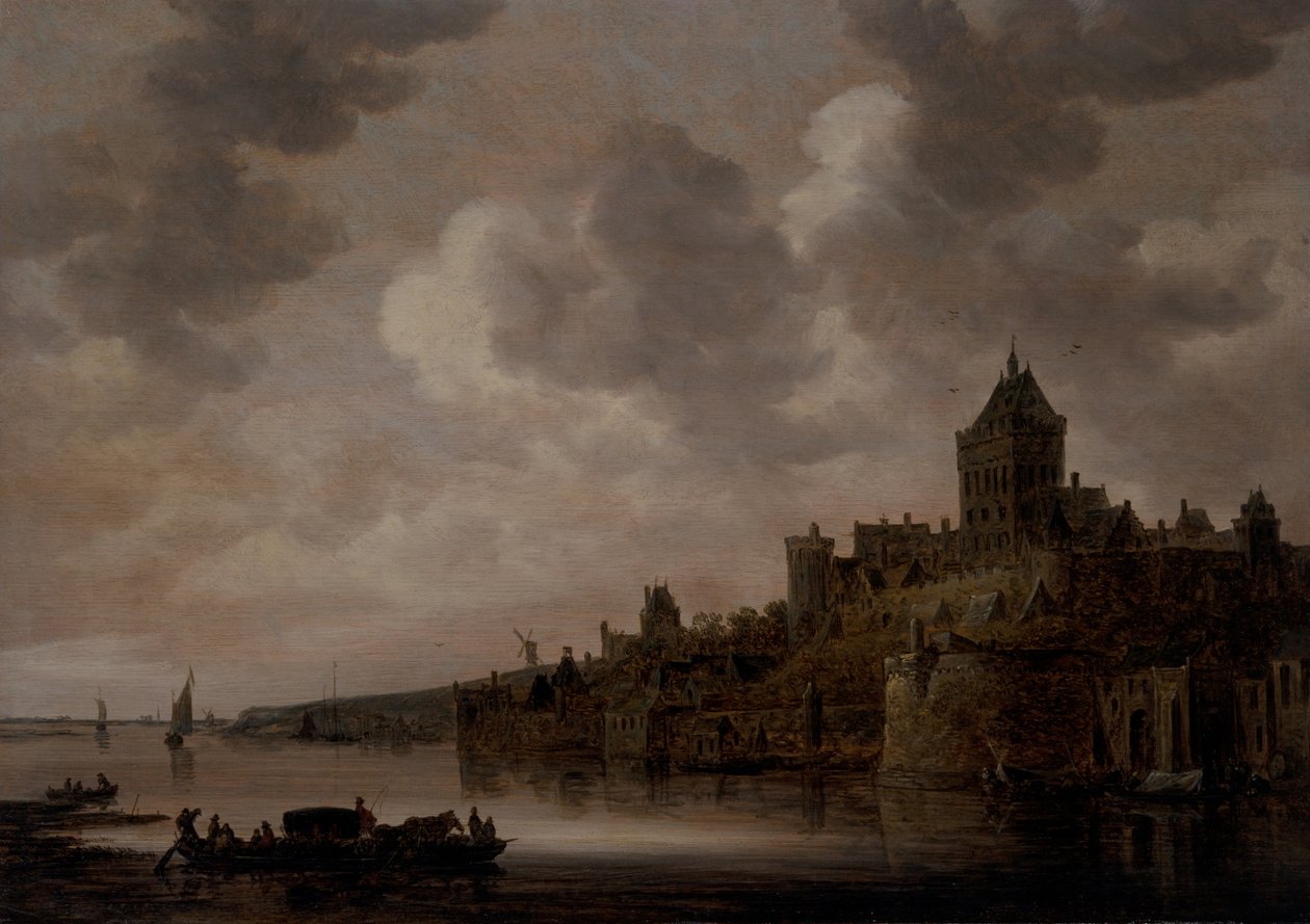 The Valkhof at Nijmegen ، حوالي 1640s (زيت على لوح) بواسطة جان جوزيفز فان جوين
