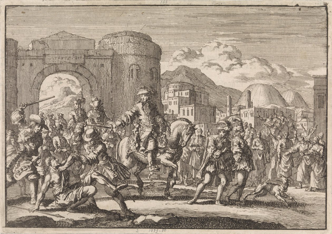 المبعوث الفرنسي للسلطان يدخل القدس على صهوة حصان ، 1674 بواسطة جان لويكن