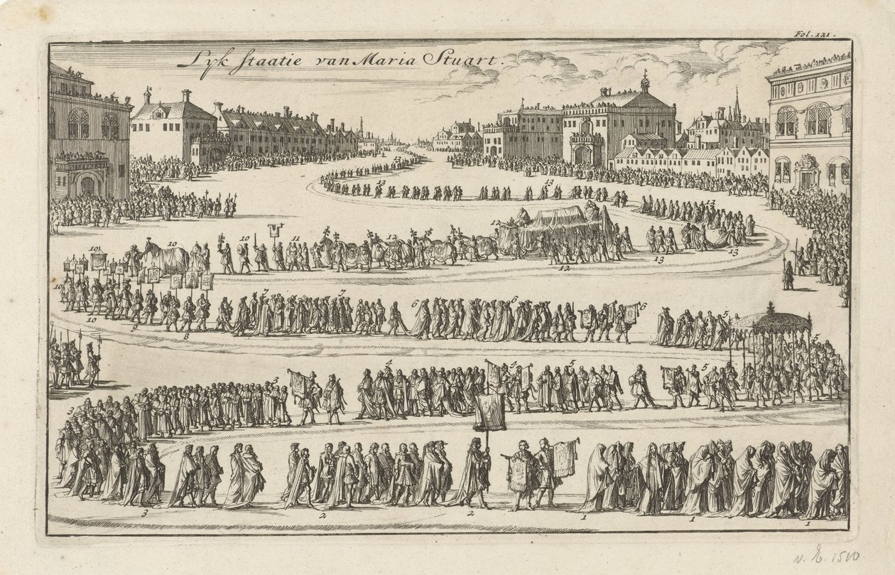 النظام الأساسي الجنائزي للملكة ماري الثانية ستيوارت ، 1695 ولاية ليك لماريا ستيوارت (العنوان على الكائن) بواسطة جان لويكن