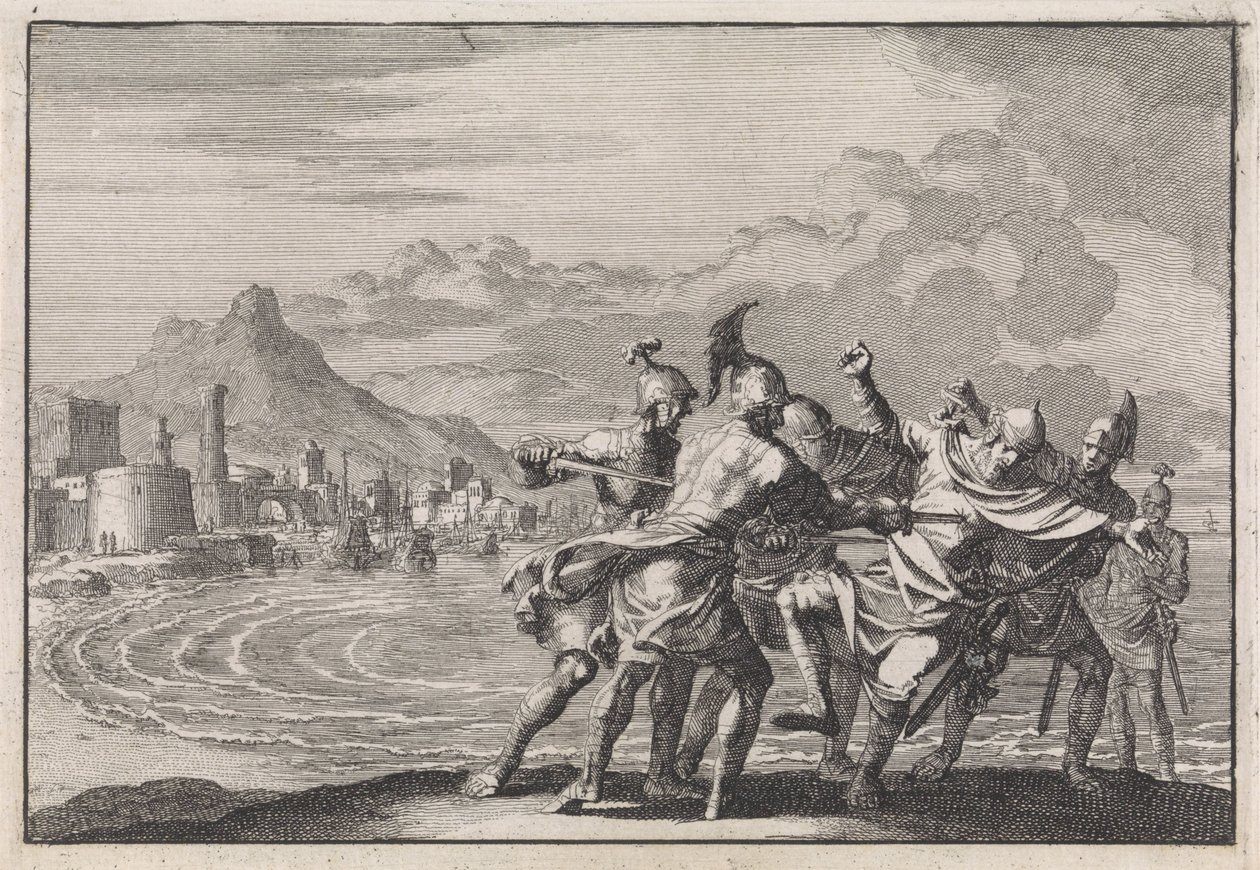 قتل Malichus على يد أربعة محاربين على الشاطئ بواسطة جان لويكن