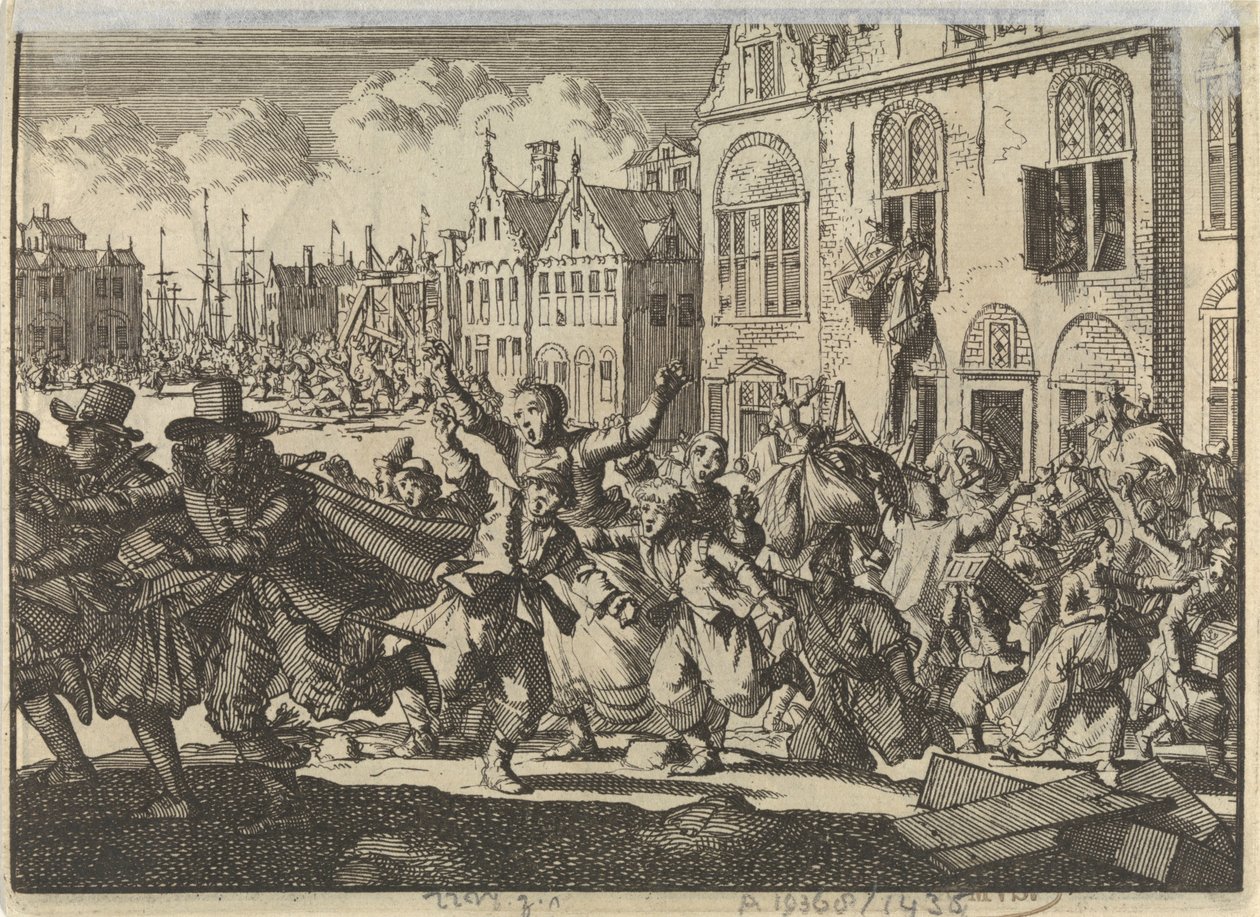 أعمال شغب في Enkhuizen دمرت فيها منازل نائب الأدميرال Kwast و Turk ، 1635 بواسطة جان لويكن