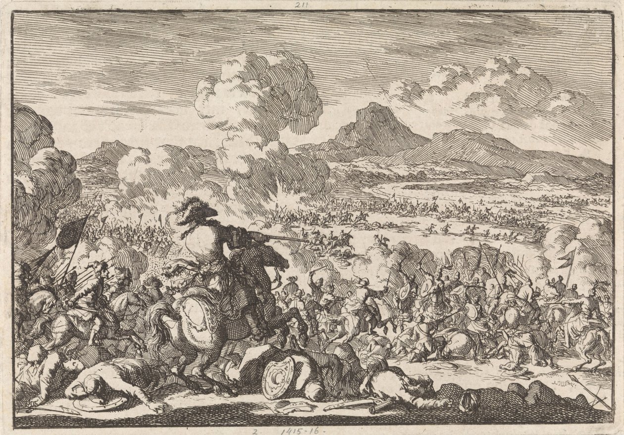 انتصار الأمير أوجينيوس على الأتراك على نهر تيسا ، 1697 بواسطة جان لويكن