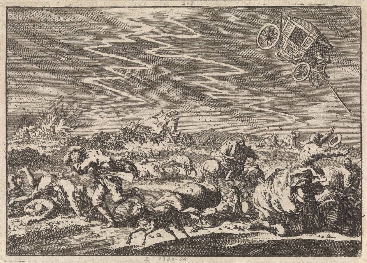 عاصفة رعدية شديدة في Donsenhausen في تورينغن ، 1674 بواسطة جان لويكن