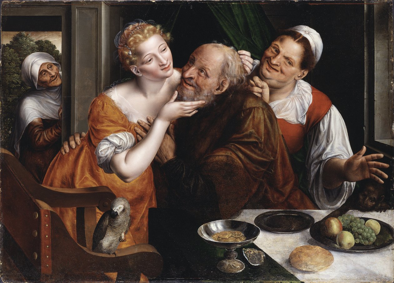 Le couple mal assorti - الزوجان غير المتطابقين ، بواسطة Massys (Matsys) ، يناير (1510-1575). زيت على خشب بواسطة جان ماسيس
