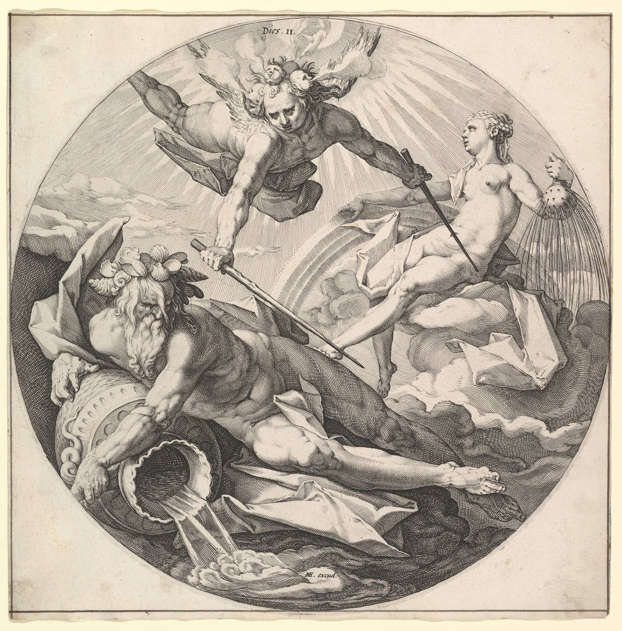 اليوم الثاني يموت الثاني ، من سلسلة خلق العالم ، كاليفورنيا. 1594. بواسطة جان مولر