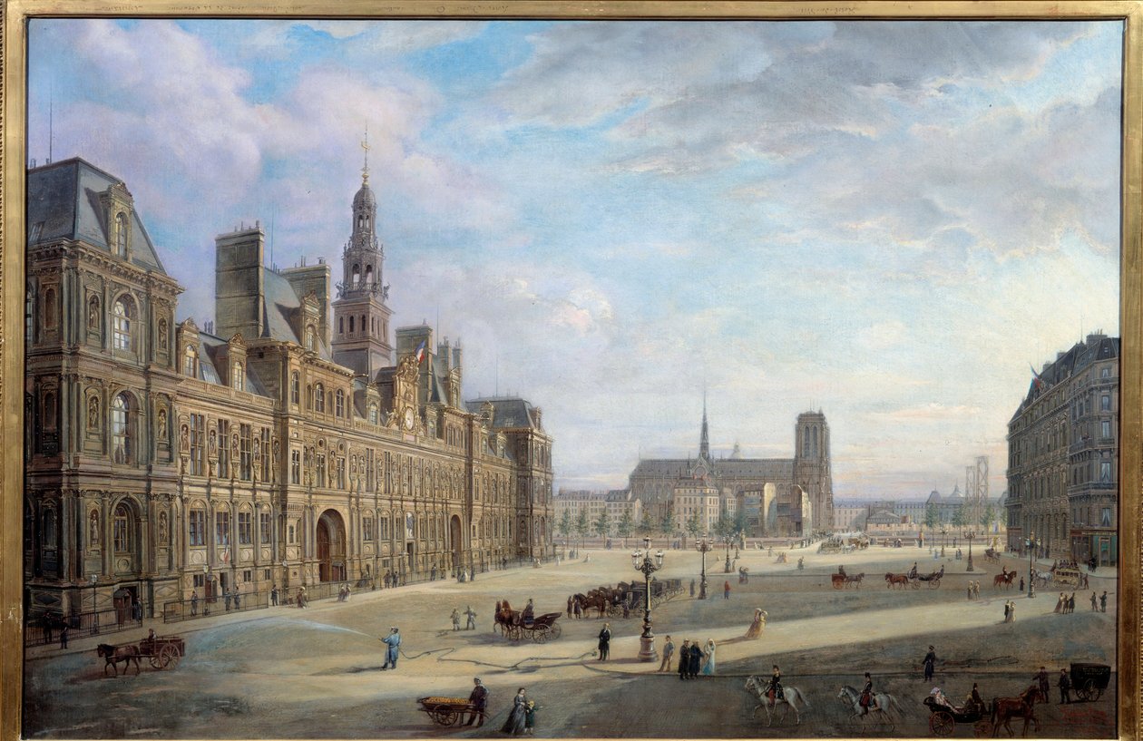قاعة مدينة باريس عام 1868. لوحة رسمها جان أوستوجا دي ميودوشيسكي (ميودوزيفسكي) (1831 -؟). زيت على قماش. الأبعاد: 0،78 × 1،17 م. باريس ، متحف Carnavalet - قاعة مدينة باريس عام 1868. لوحة رسمها جان أوستوجا بواسطة Miodoucheski (Mioduzsewski) (1831-؟). ا بواسطة Jan Ostoja Mioduszewski